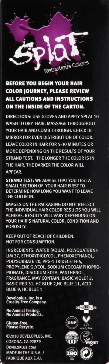 slide 8 of 9, Splat Hair Color 6 oz, 6 oz