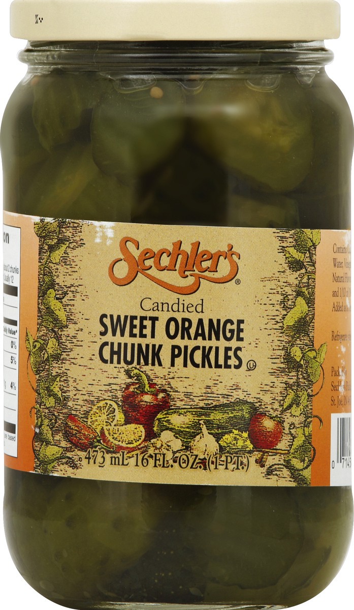 slide 2 of 2, Sechler's Candied Sweet Orange Chunk Pickles, 16 oz