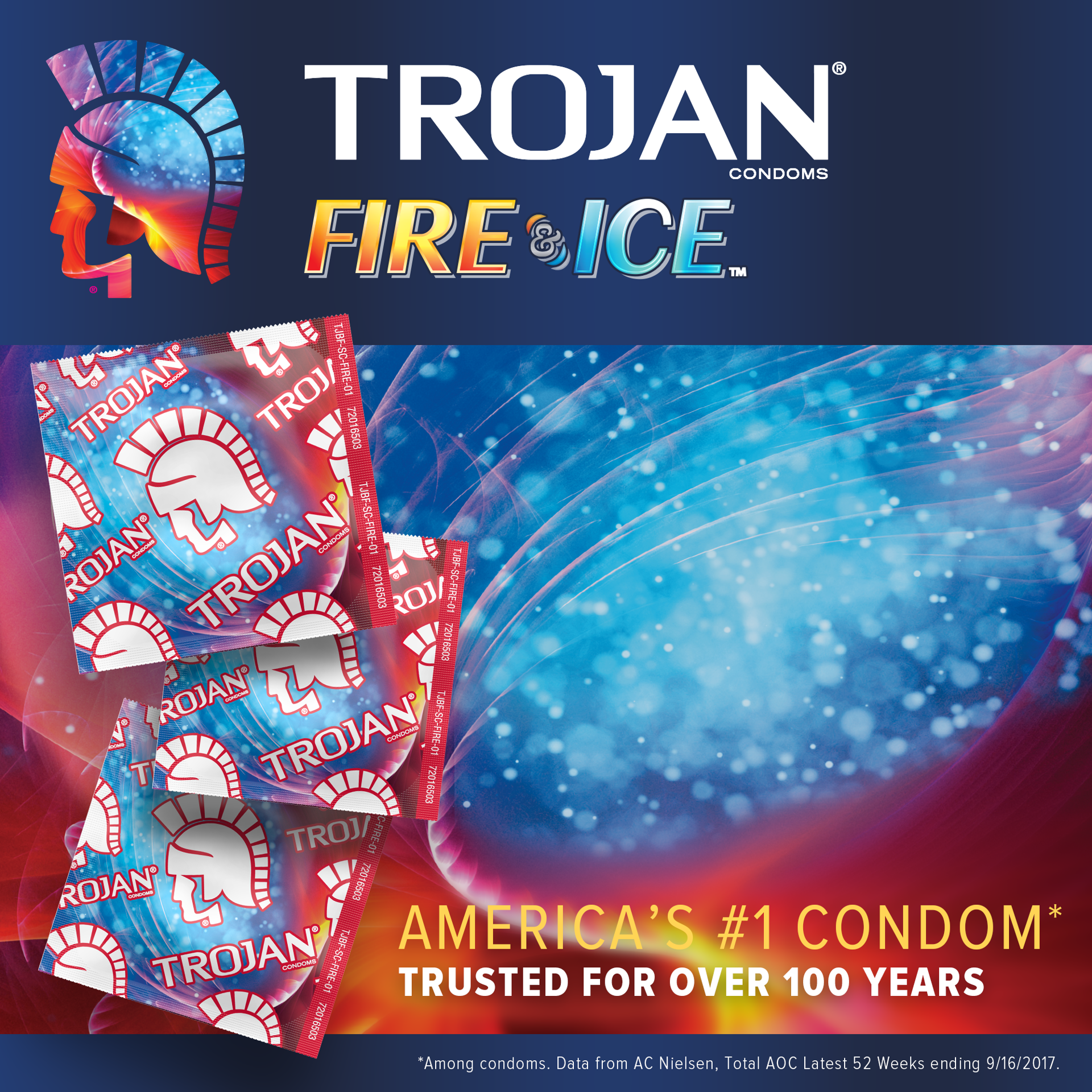 slide 2 of 5, TROJAN Fire & Ice Dual Action Condoms, 3 Count, 3 ct