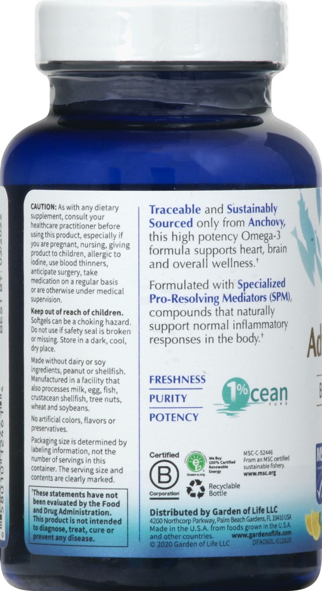 slide 8 of 9, Garden of Life Softgels Lemon Advanced Omega 60 ea, 1 ct