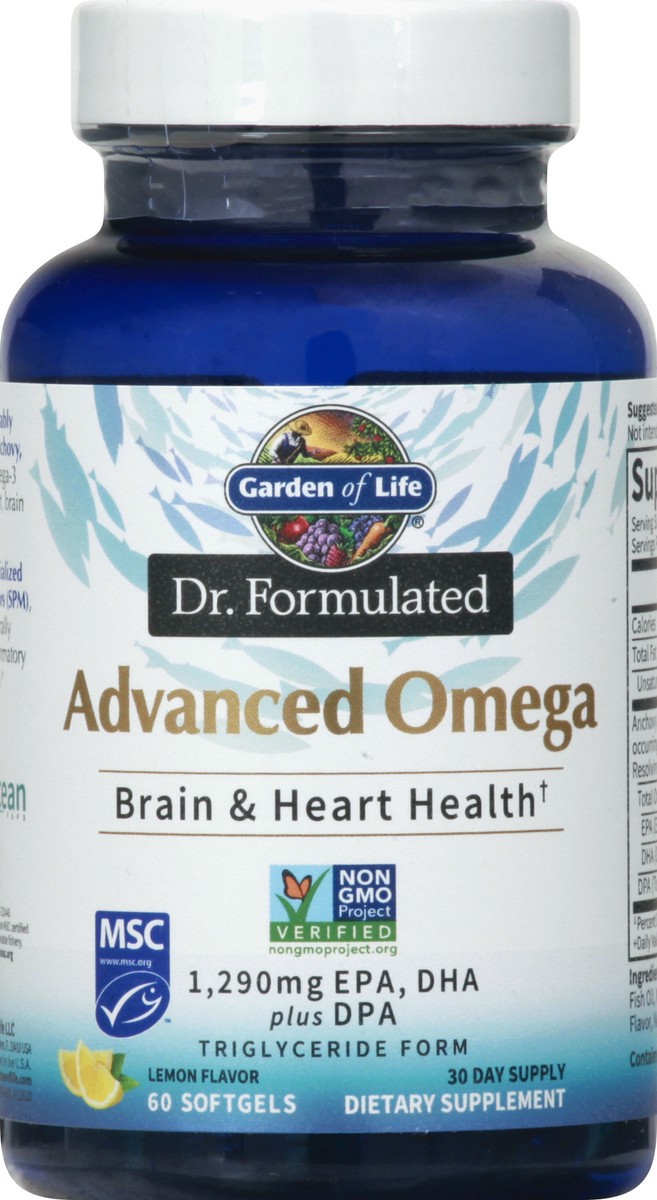 slide 1 of 9, Garden of Life Softgels Lemon Advanced Omega 60 ea, 1 ct