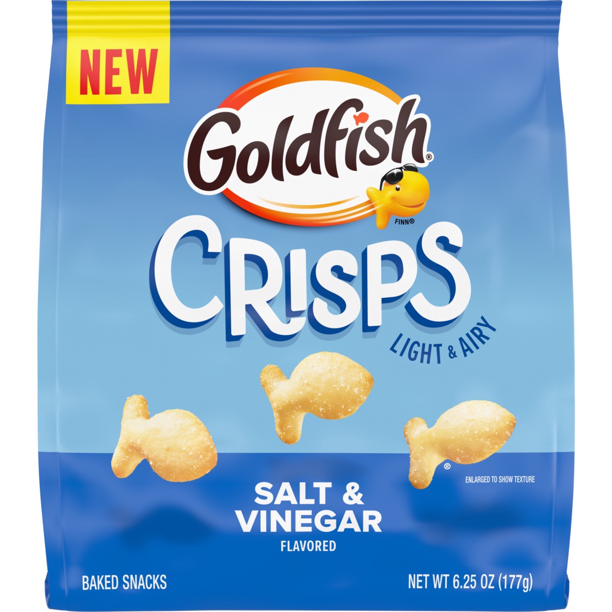 slide 9 of 12, Goldfish Crisps Salt & Vinegar Flavored Baked Chip Crackers, 6.25 oz Bag, 6.250 oz