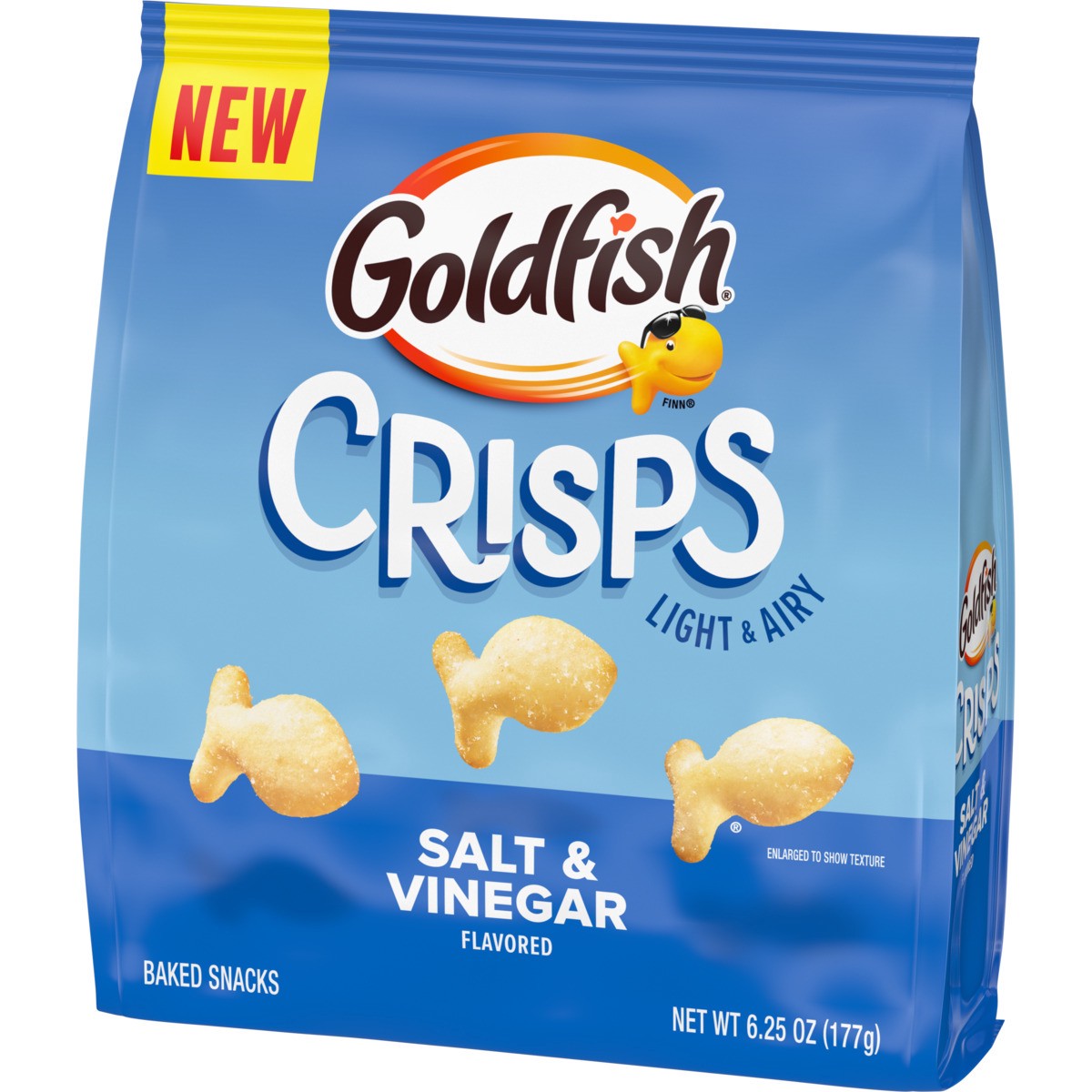 slide 12 of 12, Goldfish Crisps Salt & Vinegar Flavored Baked Chip Crackers, 6.25 oz Bag, 6.250 oz