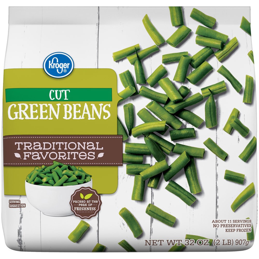 slide 1 of 6, Kroger Traditional Favorites Cut Green Beans, 32 oz