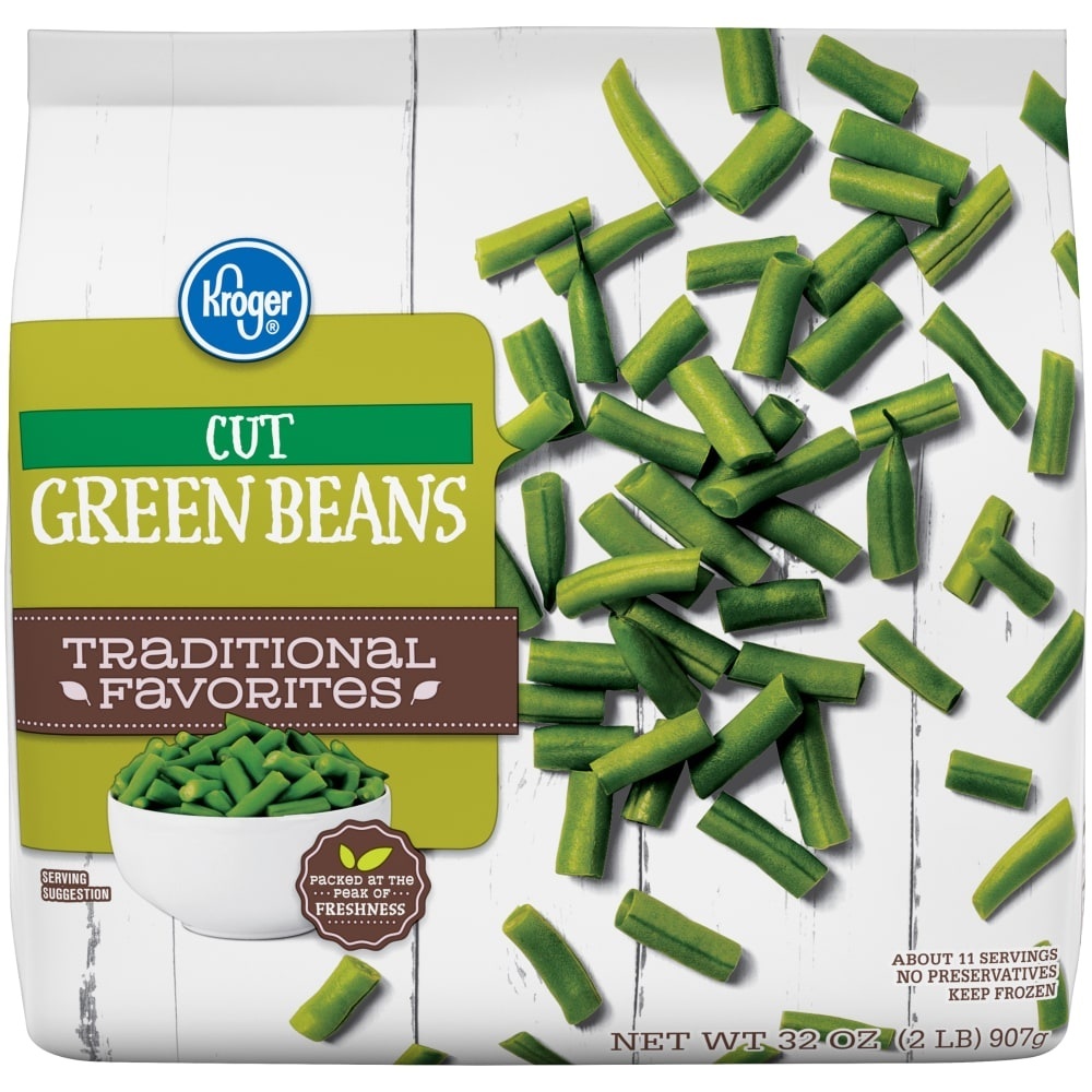 slide 1 of 1, Kroger Traditional Favorites Cut Green Beans, 32 oz