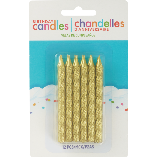 slide 1 of 1, CREATIVE CONVERTING Candle Large Spiral Gold, 24 ct
