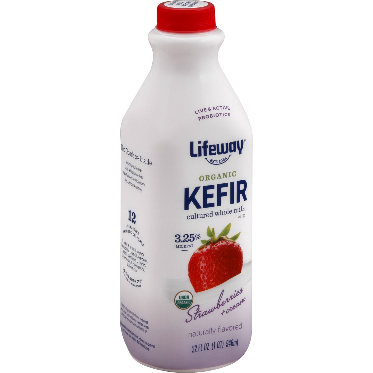 slide 9 of 11, Lifeway Organic Strawberry Kefir 32 fl oz, 32 fl oz