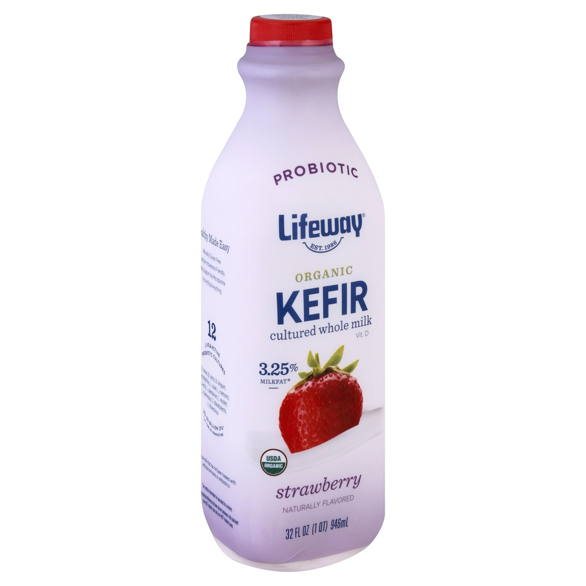 Lifeway Kefir, Organic, Strawberries And Cream 32 Oz | Shipt