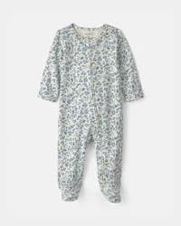 Carters Baby Girl Floral Snug Fit Sleep & Play Pajamas - Blue/Ivory Blue/Ivory NB