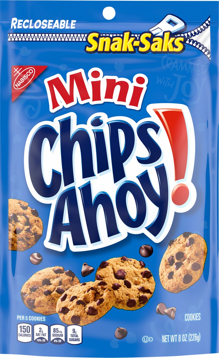 slide 13 of 16, CHIPS AHOY! Mini Original Chocolate Chip Cookies, Snak-Saks, 8 oz, 8 oz