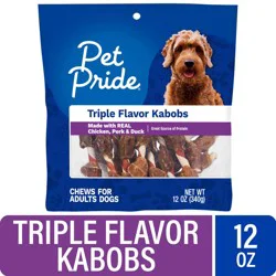 Pet Pride Kabob Chews Triple Flavor Adult Dog Treats