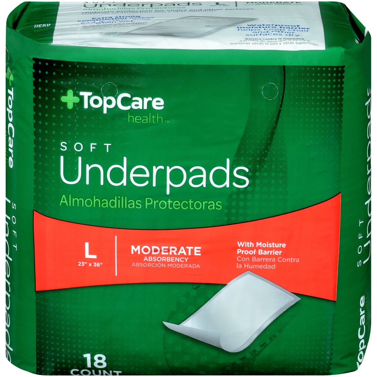 slide 1 of 1, TopCare XL Regular Absorbency Incontinent Underpad, 18 ct