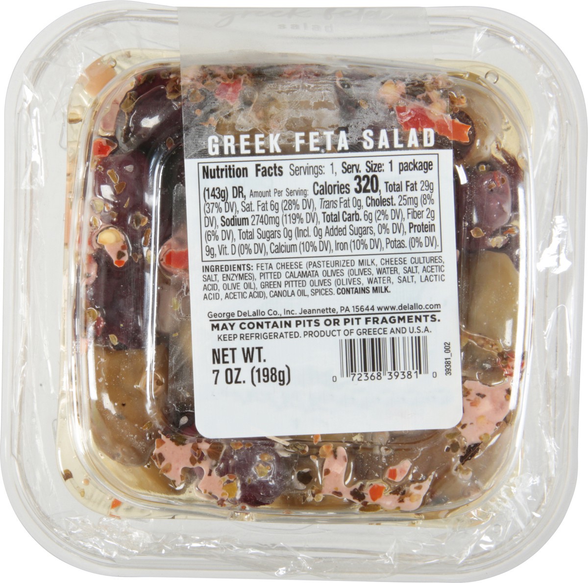 slide 11 of 13, DeLallo Greek Feta Salad 7 oz, 7 oz