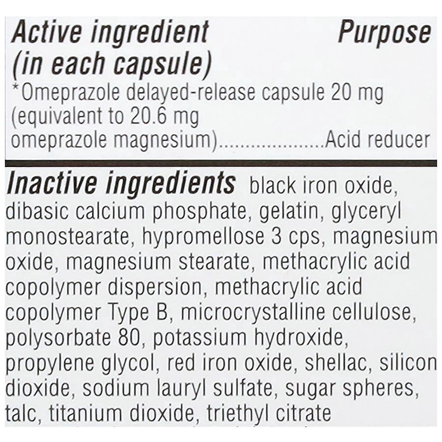 slide 4 of 5, Walgreens Omeprazole 24 Hour Acid Reducer Delayed Release Capsules, 14 ct