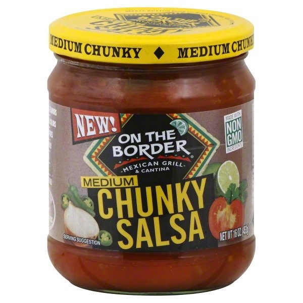 slide 1 of 2, On The Border 16 oz OTB Chunky Medium Salsa, 16 oz