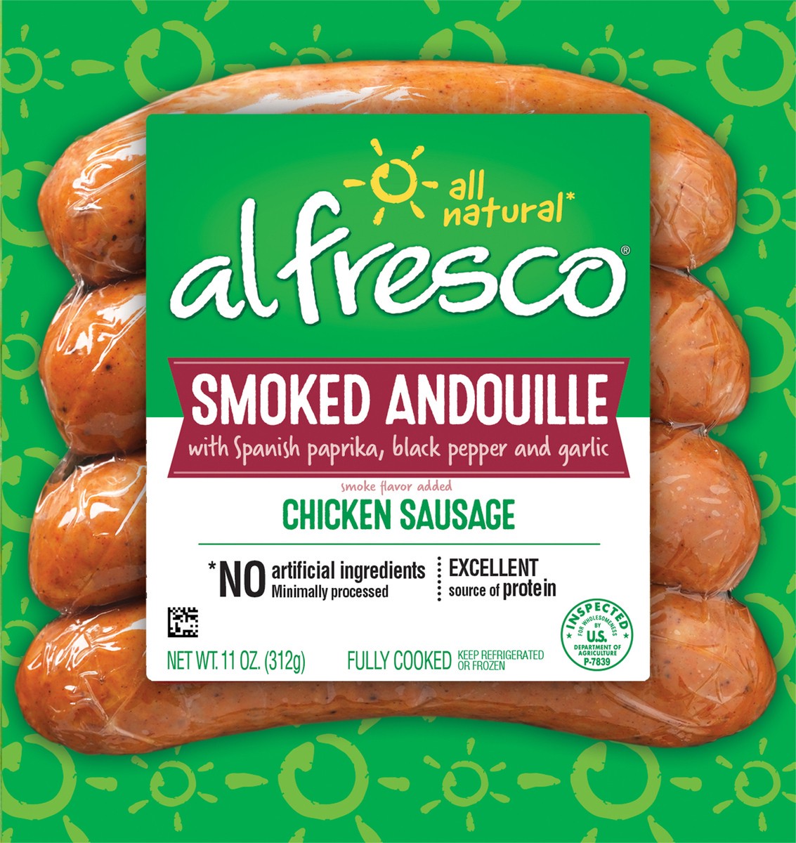 slide 3 of 11, Al Fresco Smoked Andouille Chicken Sausage, 11 oz, 11 oz