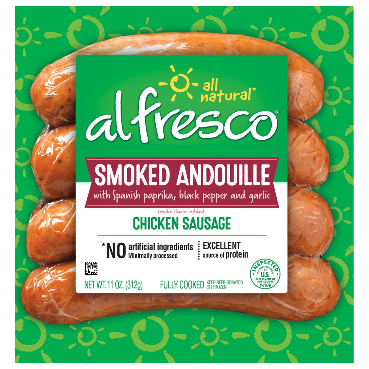 slide 5 of 11, Al Fresco Smoked Andouille Chicken Sausage, 11 oz, 11 oz