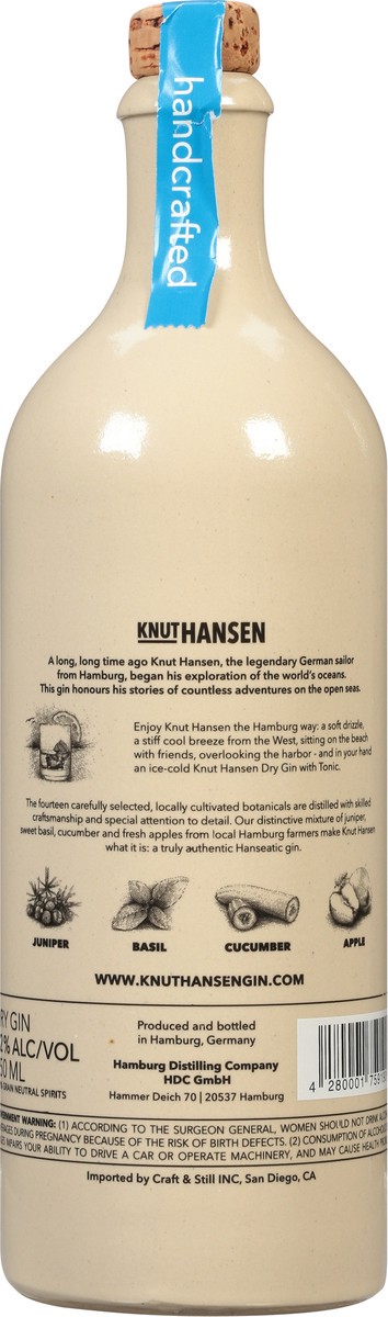 slide 4 of 9, Knut Hansen Dry Gin 750 ml Bottle, 750 ml
