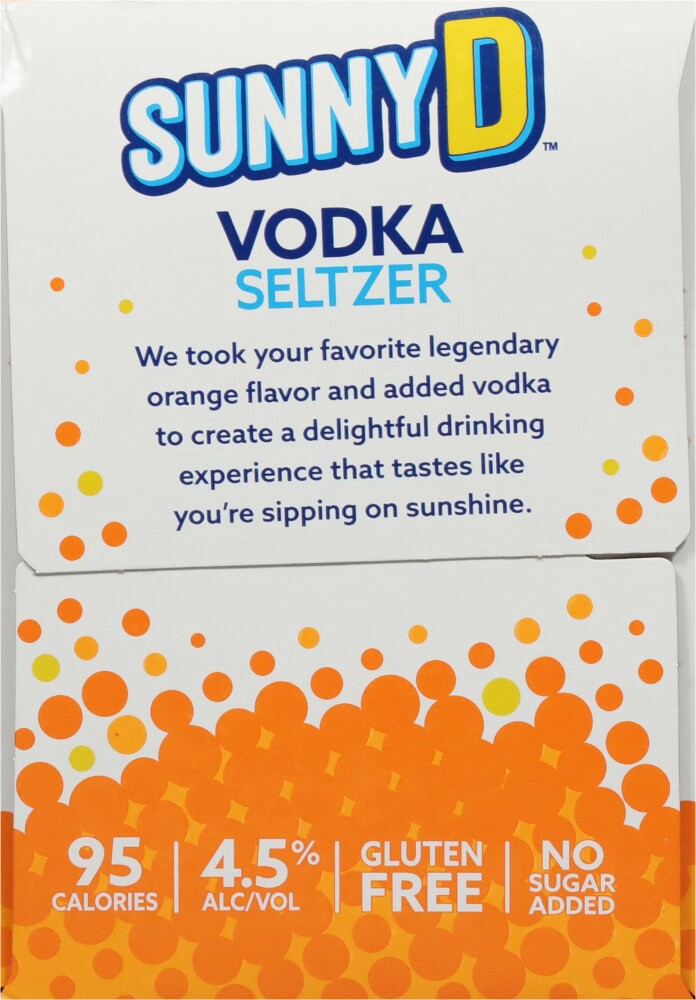 slide 2 of 6, Sunny D Vodka Seltzer 4 - 355 ml Cans, 4 ct; 12 oz