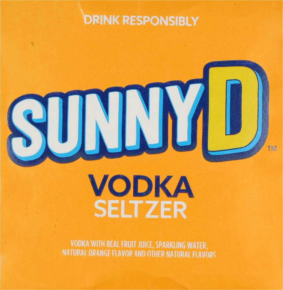 slide 6 of 6, Sunny D Vodka Seltzer 4 - 355 ml Cans, 4 ct; 12 oz