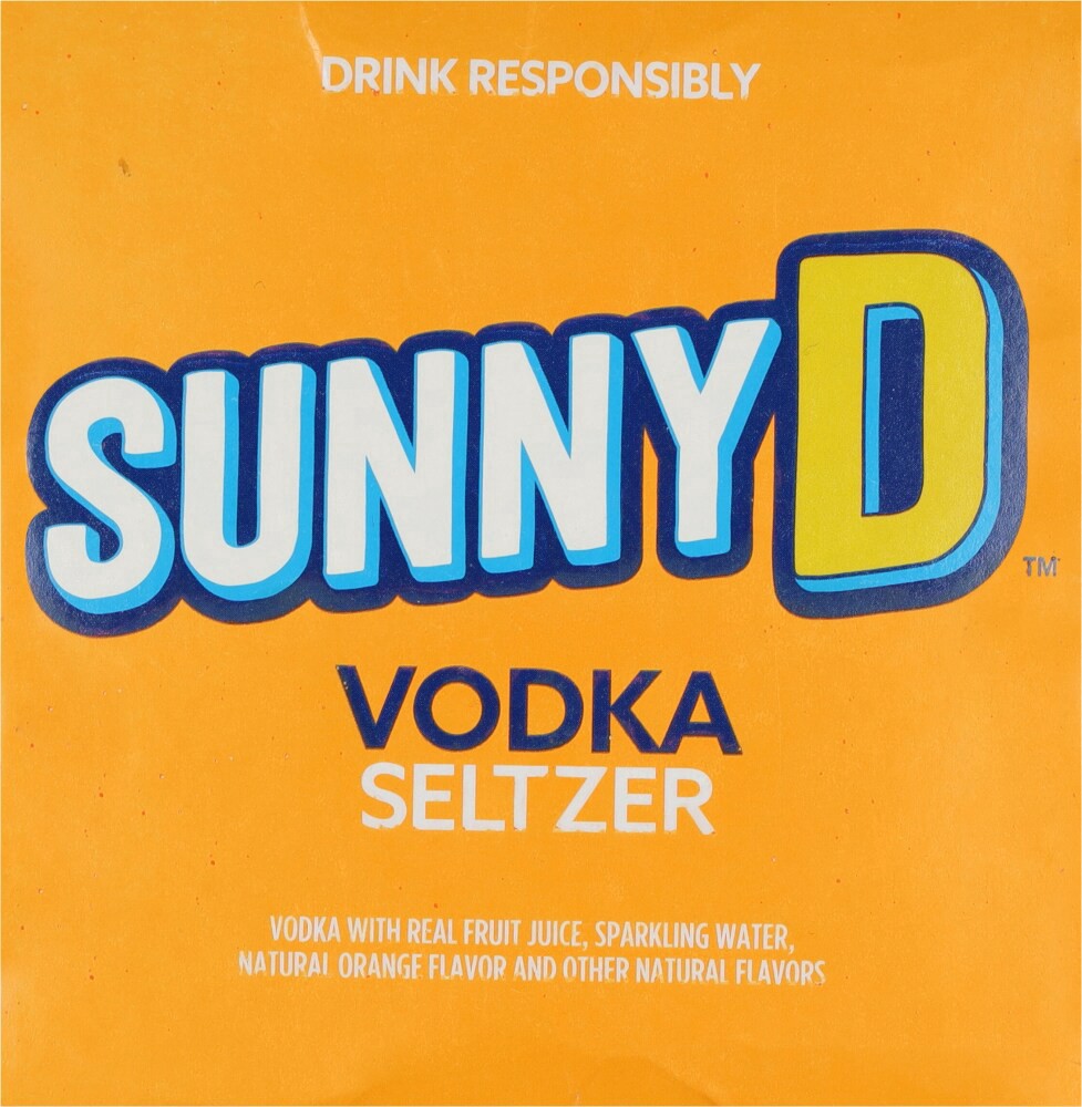 slide 3 of 6, Sunny D Sunnyd Vodka Seltzer, 4 Pack Of 12Oz Slim Cans, 4 ct; 12 oz
