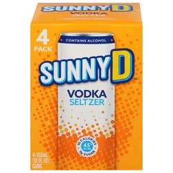 SunnyD Vodka Seltzer, 4 Pack Of 12 oz Slim Cans