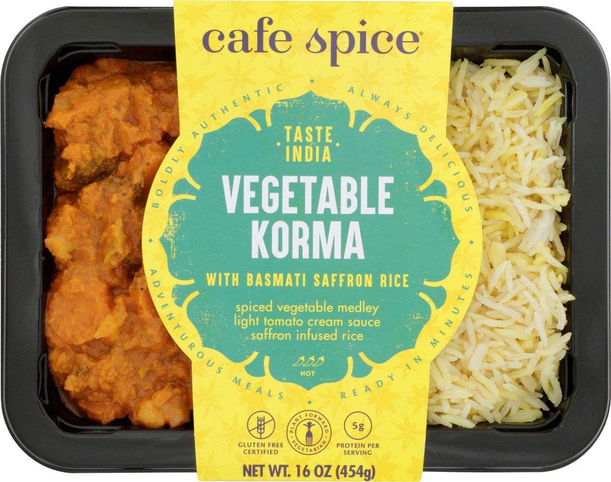 slide 11 of 11, Café Spice Vegetable Korma with Saffron Rice, 16 oz
