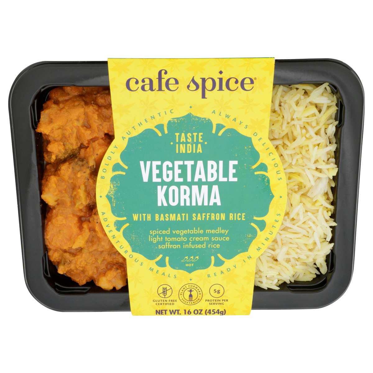 slide 1 of 11, Café Spice Vegetable Korma with Saffron Rice, 16 oz