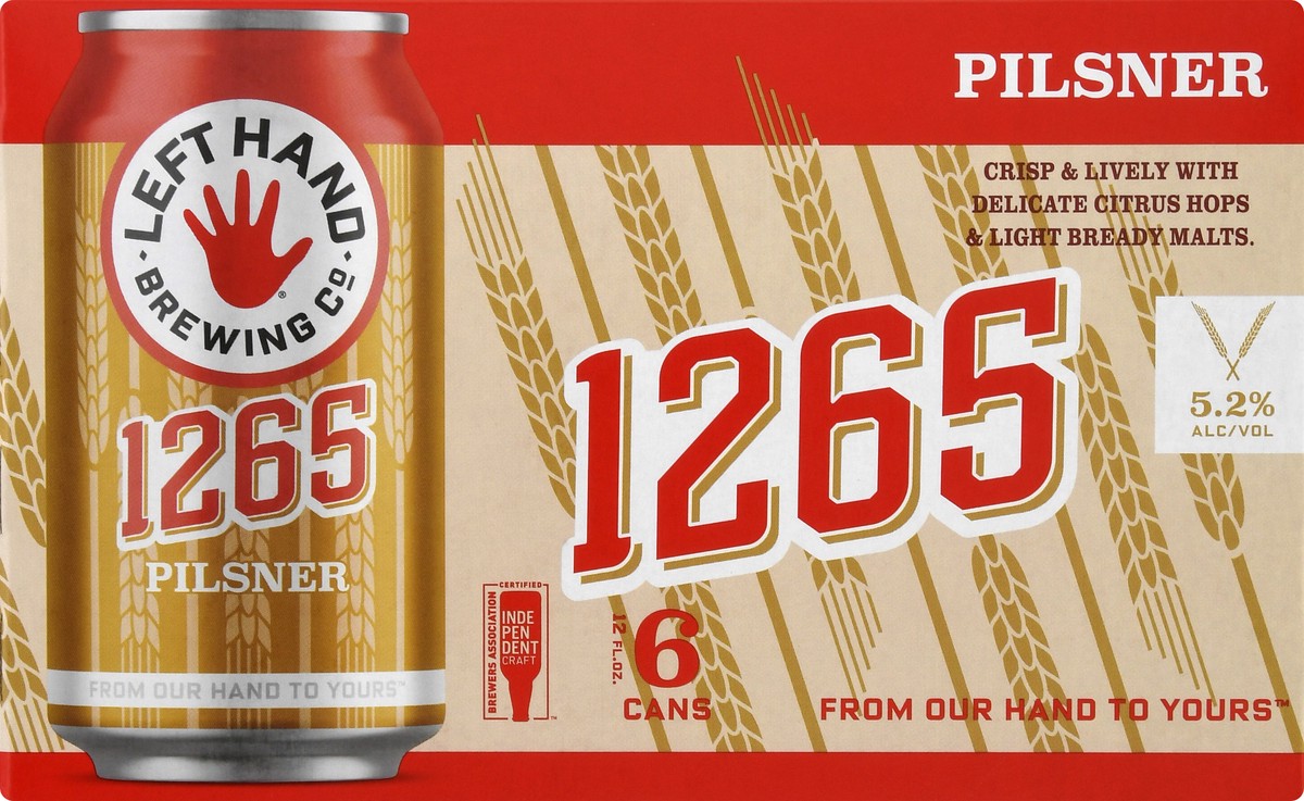 slide 4 of 12, Left Hand Brewing Co. Pilsner 1265 Beer 6 ea, 6 ct