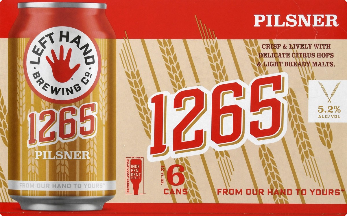 slide 5 of 12, Left Hand Brewing Co. Pilsner 1265 Beer 6 ea, 6 ct