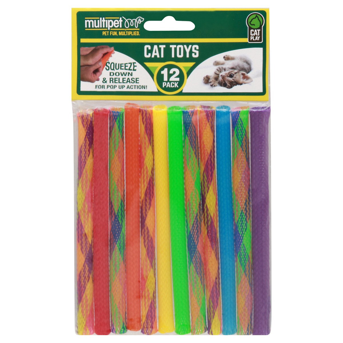 slide 1 of 9, MultiPet 12 Pack Cat Toys 12 ea Bag, 12 ct