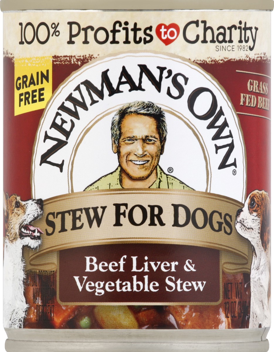 slide 5 of 6, Newman's Own Organics Beef Liver Vegetable Stew Dog Food, 12 oz