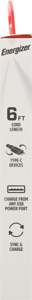 slide 8 of 9, Energizer 6 Feet Type-C USB Cable 1 ea, 1 ct