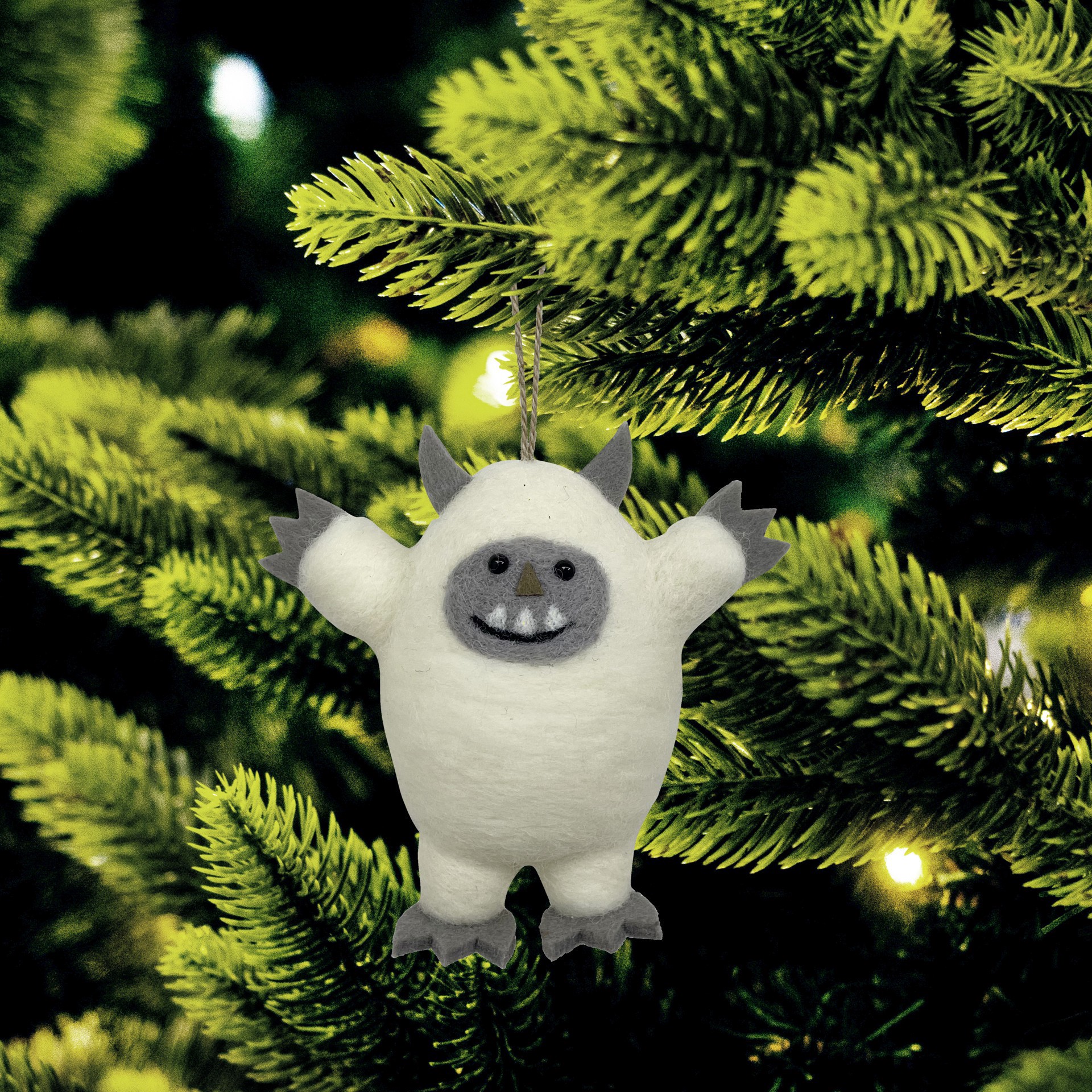 slide 4 of 4, 5.5" White Yeti Felt Ornament By Ashland, 5.5 in