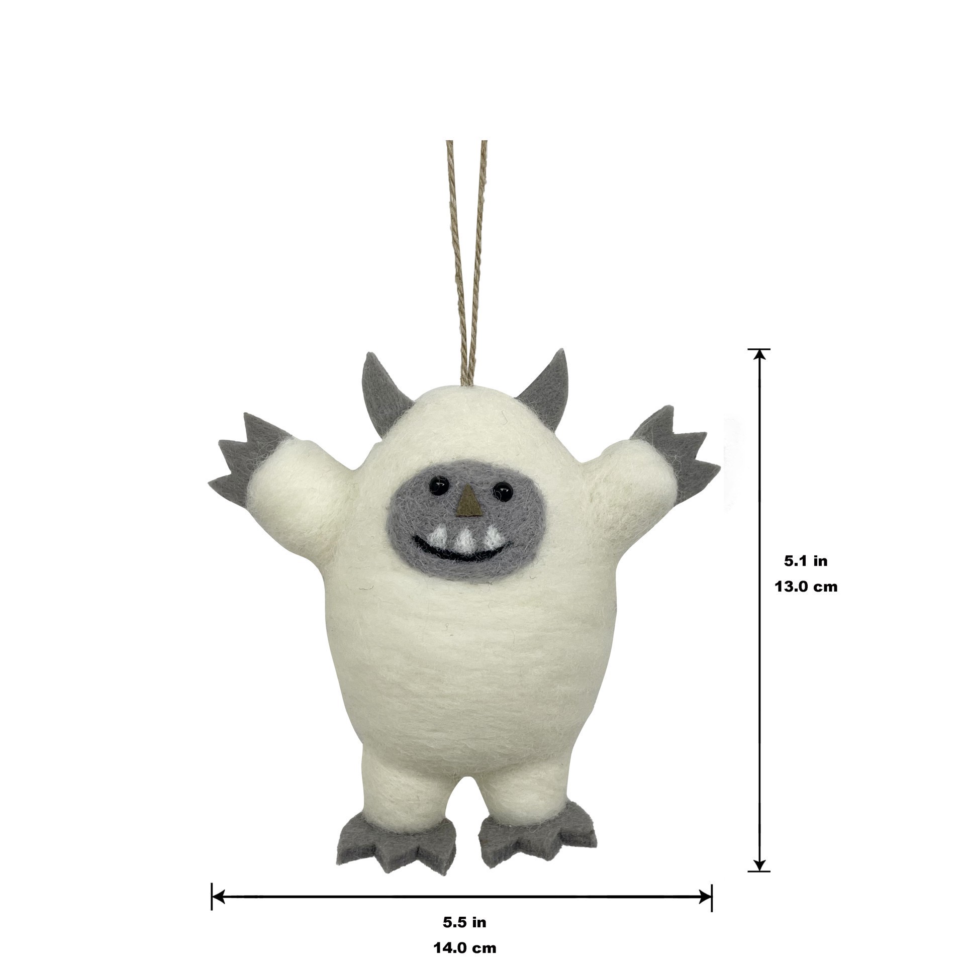 slide 2 of 4, 5.5" White Yeti Felt Ornament By Ashland, 5.5 in