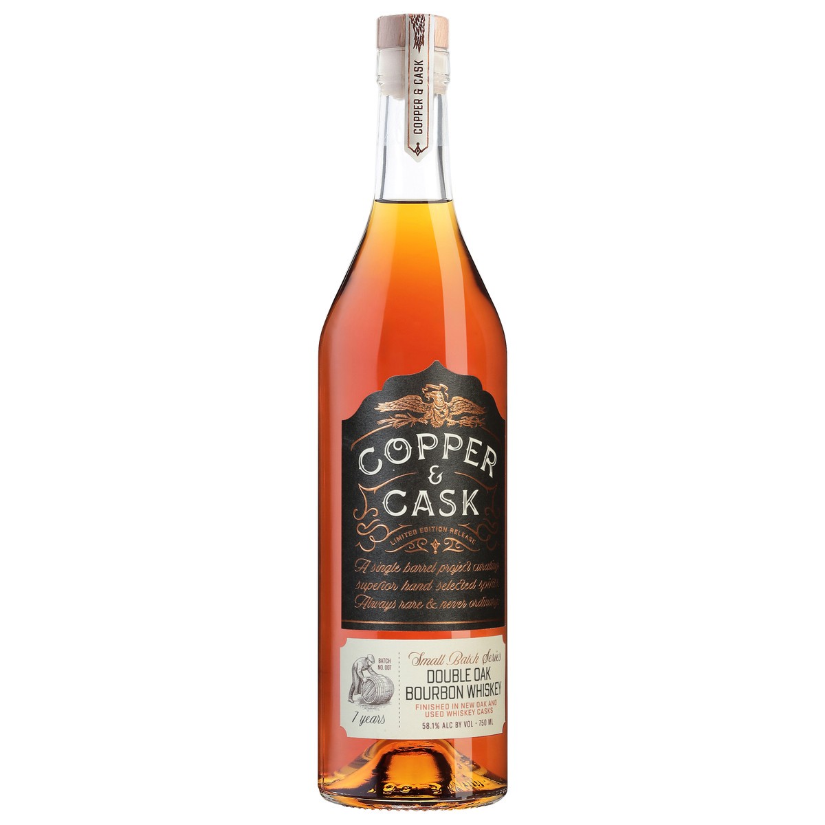 slide 6 of 10, Copper & Cask - 7Yr Double Oak Bourbon, 750 ml