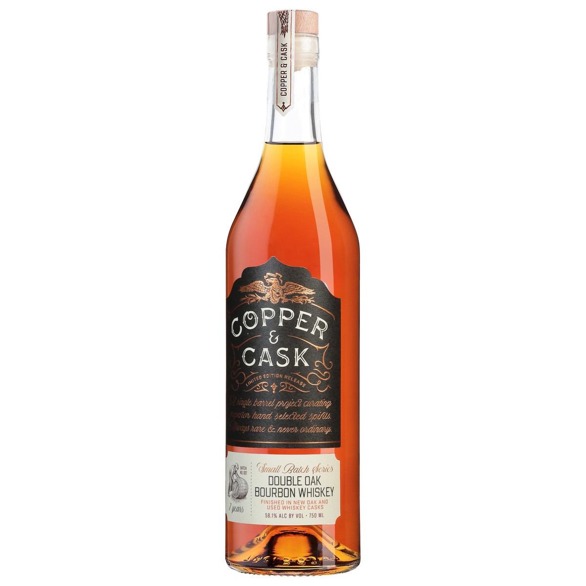 slide 5 of 10, Copper & Cask - 7Yr Double Oak Bourbon, 750 ml