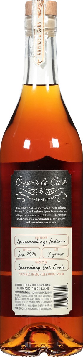 slide 10 of 10, Copper & Cask - 7Yr Double Oak Bourbon, 750 ml