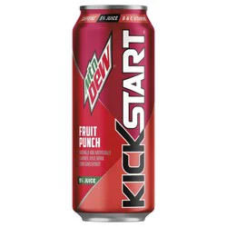 Mountain Dew Kickstart Soda Energizing Fruit Punch 16 Fl Oz