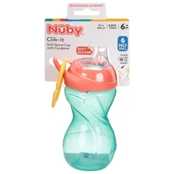 Nuby 6m+ Clik-it Soft Spout Cup with Carabiner