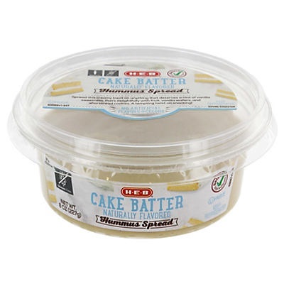 slide 1 of 1, H-E-B Select Ingredients Cake Batter Hummus, 8 oz