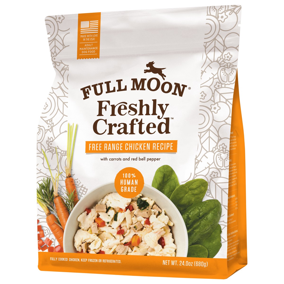 slide 3 of 5, FULL MOON Freshly Crafted Free Range Chicken Dog Food, 24 oz., 24 oz