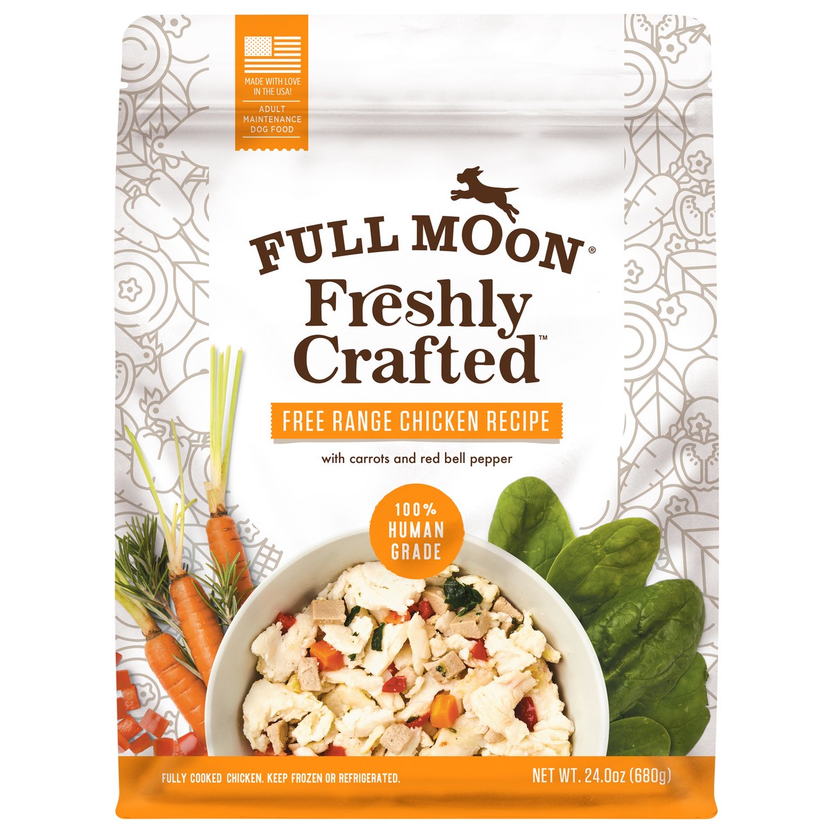 slide 1 of 5, FULL MOON Freshly Crafted Free Range Chicken Dog Food, 24 oz., 24 oz