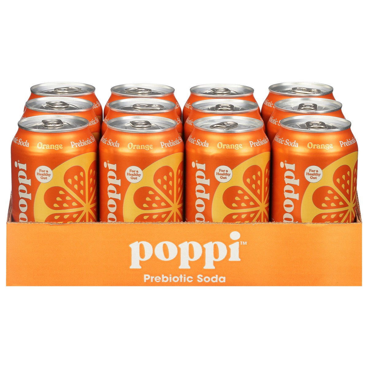 slide 5 of 9, Poppi Orange Prebiotic Soda 12 - 12 fl oz Cans, 12 ct