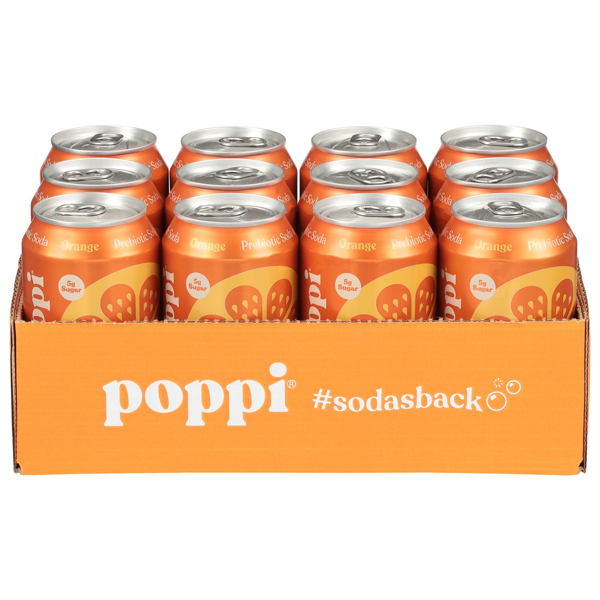 slide 1 of 9, Poppi Orange Prebiotic Soda 12 - 12 fl oz Cans, 12 ct