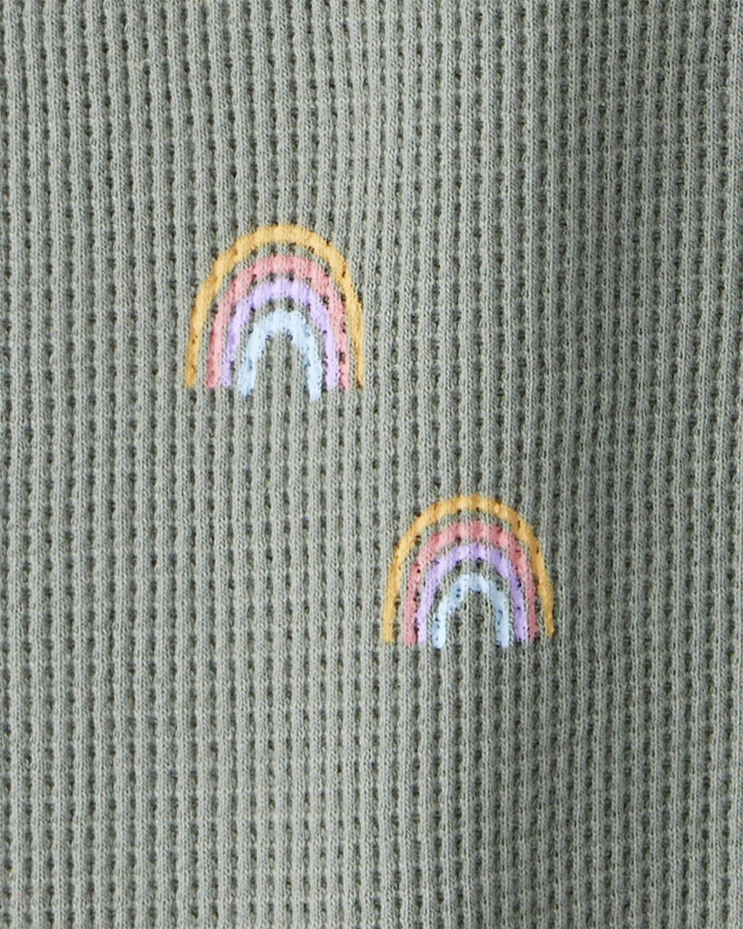 slide 2 of 3, Littleplanet Baby Waffle Knit Sleep & Play Pajamas in Magical Rainbow Print Made with Organic Cotton Magical Rainbow 6M, 1 ct