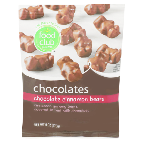 slide 1 of 1, Food Club Chocolate Cinnamon Bears, 6 oz