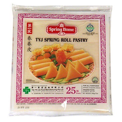 slide 1 of 1, Spring Home TYJ Spring Roll Pastry 25 ea, 25 ct