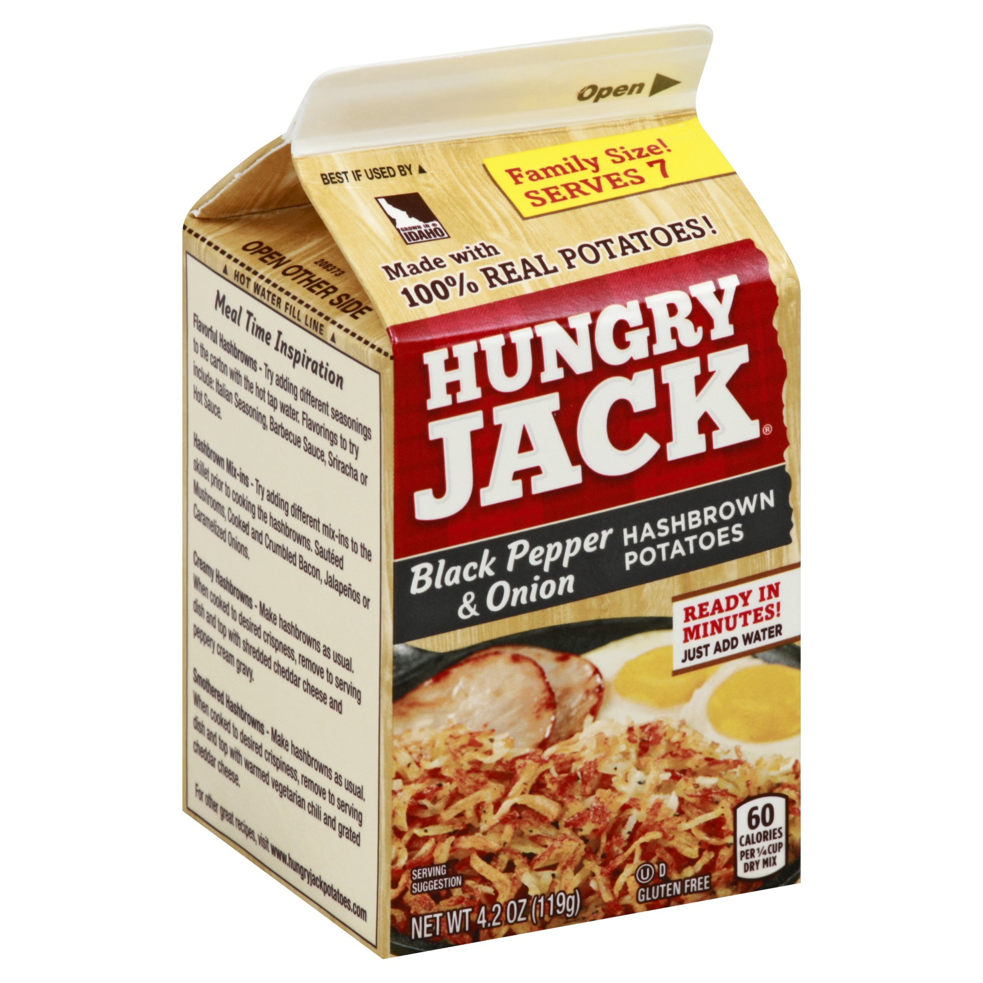 slide 1 of 4, Hungry Jack Black Pepper & Onion Hashbrown Potatoes, 4.2 oz