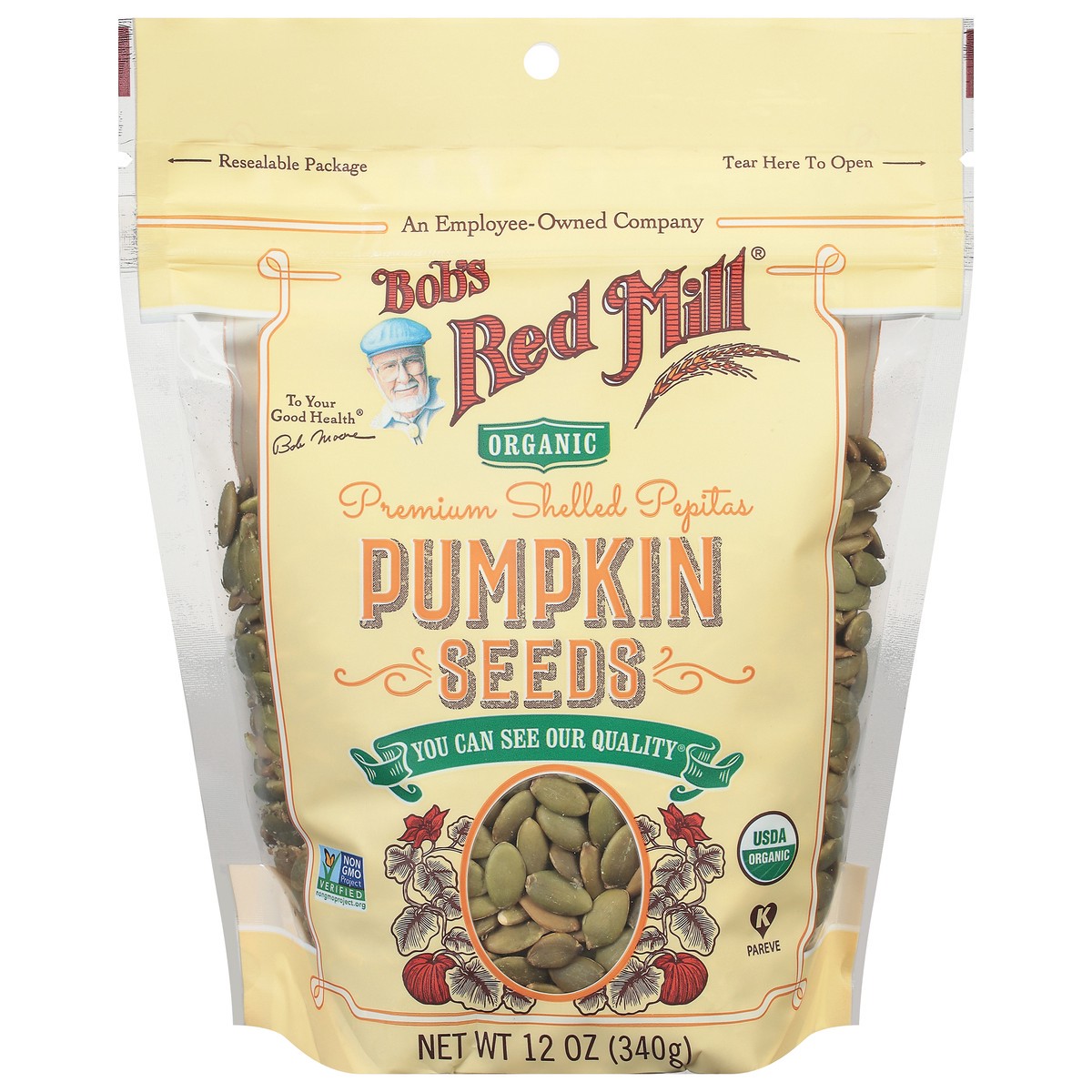 slide 1 of 9, Bob's Red Mill Organic Gluten Free Pumpkin Seeds, 1 ct